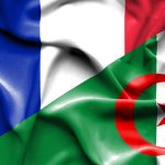 Waving flag of Algeria and France